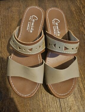 Camino Tan Slide Sandals